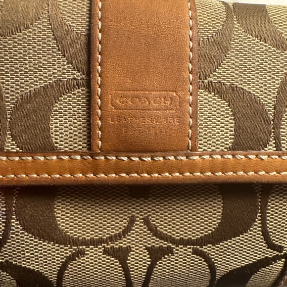 Coach Signature Brown and Tan Wallet - Picture 7 of 8